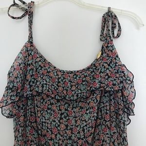 Jessica Simpson sheer floral tie-strap dress EUC